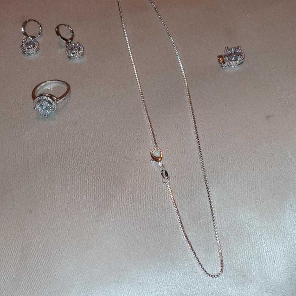 New 5Pc Sterling Silver Jewelry Set